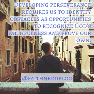 Developing perseverance requires us to identify obstacles as opportunities to recognize God's faithfulness and prove our own.